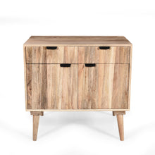 Load image into Gallery viewer, Stylish Style 2 Drawer 2 Door Cabinet, Mango Wood - Natural
