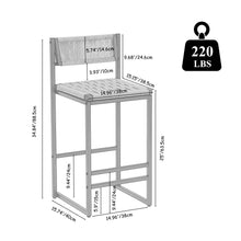 Load image into Gallery viewer, Style B, Woven Bar Stools With Backrest, Paper Rope Weave Dining Chairs For Kitchen Island - Creamy White