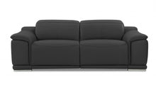 Load image into Gallery viewer, Italian Leather USB Sofa With Silver Legs - Dark Gray