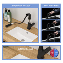 Load image into Gallery viewer, Pull Down Bathroom Sink Faucet With Three Water Modes And Construction - Matte Black