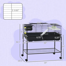 Load image into Gallery viewer, Pawhut - Two-Story Small Animal Cage Removable From Stand, Guinea Pig Cage, Hedgehog Cage, Chinchilla Cage, Ferret, With Shelf & Wheels, Pet Habitat - Black