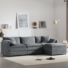 Load image into Gallery viewer, Modular Sectional With Deep And Wide Seat, Cloud Couch Set With Double Cushions Sofa With Movable Ottoman