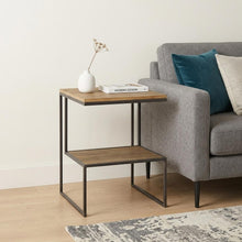 Load image into Gallery viewer, Sled End Table With Shelf - Brown / Light Brown