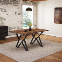Load image into Gallery viewer, Industrial Style Indoor Dining Table With Metal Legs - Walnut / Black