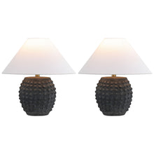 Load image into Gallery viewer, 18" Novelty Table Lamps With Empire Shades (Set of 2) - Black / Clear