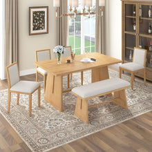 Load image into Gallery viewer, Dining Set With Rectangular Table, 4 Upholstered Chairs & 1 Padded Bench
