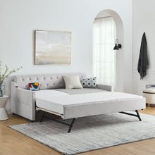 Load image into Gallery viewer, Size Upholstered Daybed With Trundle And USB Charging Armrest