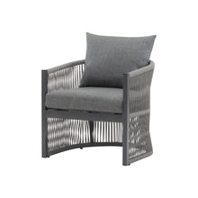 Load image into Gallery viewer, Modern Curved Aluminum Lounge Chair With Stylish Rope Weave Design And Cushioned Comfort For Outdoor