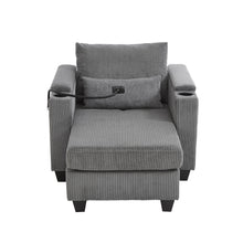 Load image into Gallery viewer, Convertible Chaise Lounge Sofa Chair With USB Ports, Cup Holders, Phone Holder And Storage