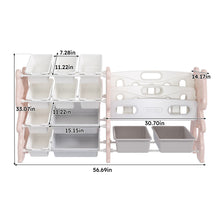 Load image into Gallery viewer, Kids Toy Storage Organizer With 2 Tier Bookshelf, Toy Storage With 12 Bins