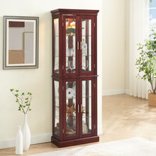 Load image into Gallery viewer, Curio Cabinet Lighted Curio Diapaly Cabinet With Adjustable Shelves And Mirrored Back Panel, Tempered Glass Doors (6 Tier), (E26 Light Bulb Not Included)