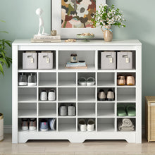 Load image into Gallery viewer, 24 Shoe Cubby Console, Shoe Cabinet - White