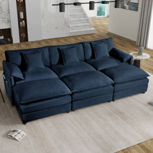 Load image into Gallery viewer, Modern Comfy Deep Seat Modular Sectional Sofa Cloud Couch With Ottoman