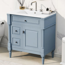 Load image into Gallery viewer, Modern Bathroom Vanity With Sink, Freestanding Cabinet With Flip Drawer & Adjustable Shelf