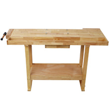 Load image into Gallery viewer, 55" Wood Workbench For Garage Workshop And Home - Natural