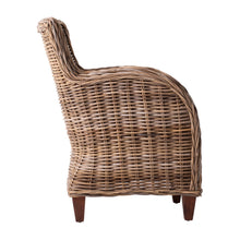 Load image into Gallery viewer, Wide Edge Wicker Chairs With Seat Cushion (Set of 2) - Natural