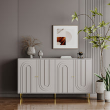 Load image into Gallery viewer, Modern Lacquered 4 Door Cabinet Sideboard Buffet Server Cabinet Storage Cabinet, For Living Room, Entryway, Hallway, Office, Kitchen And Dining Room