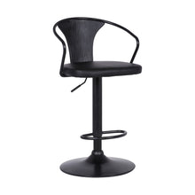 Load image into Gallery viewer, Swivel Low Back Adjustable Height Bar Chair - Black