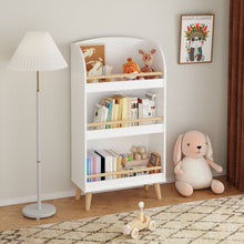 Load image into Gallery viewer, Bookshelf 3 Tier Book Organizer With Toy Storage - White