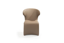Load image into Gallery viewer, Faux Leather Wing Back Dining Side Chair - Light Brown