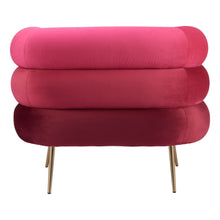 Load image into Gallery viewer, 41" Velvet And Upholstered Arm Chair - Red / Gold