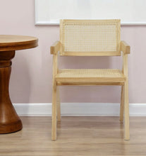 Load image into Gallery viewer, Wood Open Back Dining Arm Chair - Natural