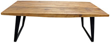 Load image into Gallery viewer, 84" Solid Wood And Iron Sled Base Dining Table - Natural