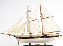 Load image into Gallery viewer, Hand Painted Model Boat Tabletop Sculpture - Brown / White