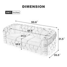 Load image into Gallery viewer, Button Tufted Couch With 2 Pillows, 3 Seater Luxury Chesterfield Sofa