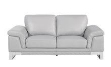 Load image into Gallery viewer, Genuine Leather Love Seat - Silver / Light Gray