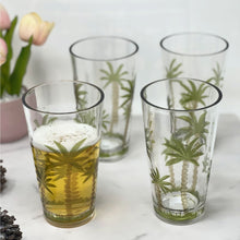 Load image into Gallery viewer, Palm Tree Design Acrylic Hi Ball Glasses Plastic, Bpa Free (Set of 4), 20Oz - Clear