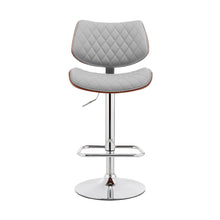 Load image into Gallery viewer, 45" Faux Leather Swivel Low Back Adjustable Height Bar Chair - Gray / Silver