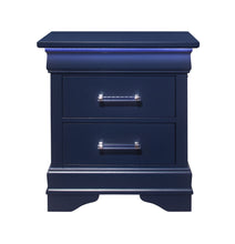 Load image into Gallery viewer, Two Drawer Solid Wood Lighted Nightstand - Blue
