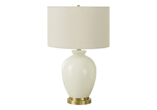 Load image into Gallery viewer, Ceramic Urn Table Lamp With Cream Drum Shade - Gold And Ivory