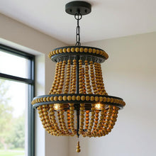 Load image into Gallery viewer, Candle Style Three Light Metal Dimmable Chandelier - Brown / Black