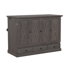 Load image into Gallery viewer, Solid Pine Murphy Bed Chest Cube Cabinet Bed With Charging Station And Large Storage Drawer For Home Office Or Small Room