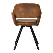 Load image into Gallery viewer, Faux Suede Steel Dining Arm Chairs (Set of 2) - Espresso / Black