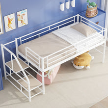 Load image into Gallery viewer, Loft Bed With Storage Stairs And Metal Frame