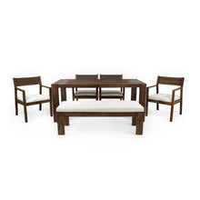 Load image into Gallery viewer, Outdoor Dining Set Rectangular Table With Umbrella Hole