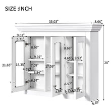 Load image into Gallery viewer, Bathroom Medicine Cabinet With Mirror, 5 Adjustable Closed Shelves, Wall-Mounted - White