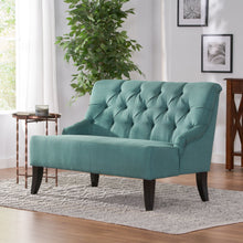 Load image into Gallery viewer, Nicole - French Style Upholstered Loveseat With Tufted Backrest - Teal