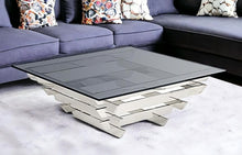 Load image into Gallery viewer, Smoked Glass Square Coffee Table - Silver And Dark Gray