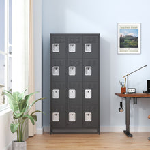 Load image into Gallery viewer, 12 Door Lockers With Lock For Secure Storage - Black