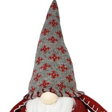Load image into Gallery viewer, Fabric Christmas Santa Standing Gnome (527545) - Red / Gray / White