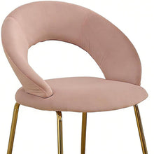 Load image into Gallery viewer, Velvet Metal Curved Back Dining Side Chair - Pink / Gold