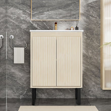 Load image into Gallery viewer, Bathroom Vanity With Ceramic Sink, Floor-Standing Design, Soft-Closing Drawers