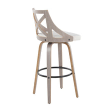 Load image into Gallery viewer, Charlotte - Farmhouse Fixed Height Barstool With Swivel & Round Footrest (Set of 2) - Light Gray / Cream
