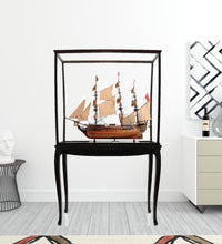 Load image into Gallery viewer, Hand Painted HMS Surprise 1796 Large Floor Display Case Model Boat - Brown