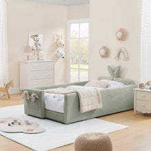 Load image into Gallery viewer, Cute Rabbit Ear Upholstered Platform Bed Frame With Safety Rail
