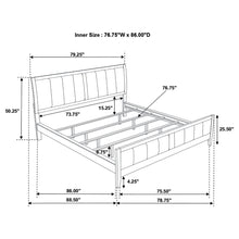 Load image into Gallery viewer, California King Upholstered Panel Bed With Headboard And Footboard - Cappuccino